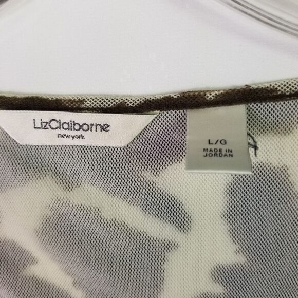 Liz Claiborne Animal Print Top. Size L - Picture 5 of 9